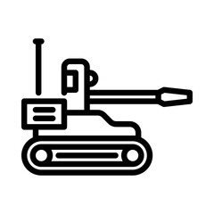 military robot outline icon. war robot black line illustration.
