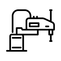 scara robot outline icon. industrial robot black line illustration.