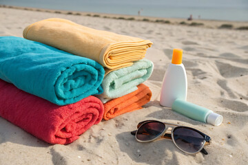 Beach accessories in bathroom