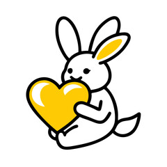 rabbit and heart