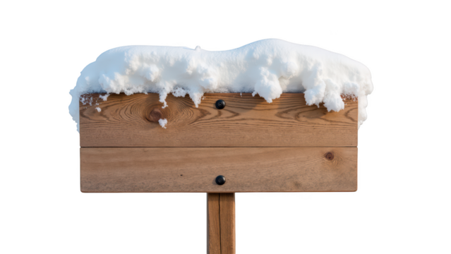 Wooden mailbox covered with snow, showcasing serene winter scene. snow adds cozy touch to rustic design, perfect for seasonal imagery