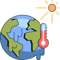 Global Warming Icon Illustrations