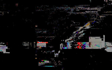 Abstract Digital Pixel Noise Glitch.Video Corruption Error	