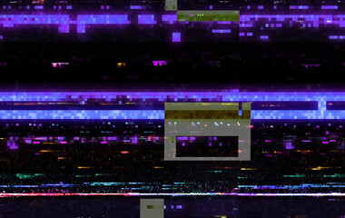 Abstract Digital Pixel Noise Glitch.Video Corruption Error	