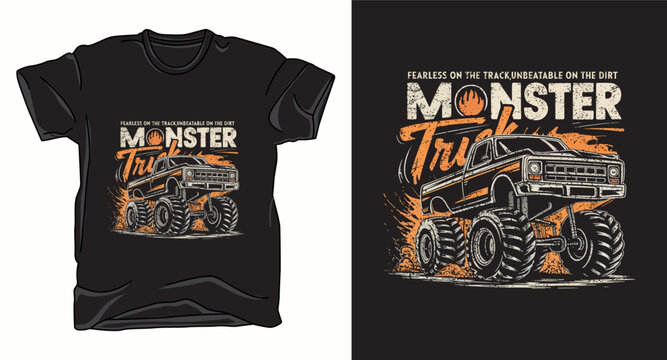 Monster truck vector graphic art t-shirt design print