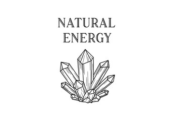 Natural energy crystal cluster isolated on white background