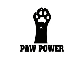 Paw power graphic symbol isolated on white background