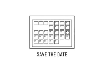 Save the date calendar reminder isolated on white background