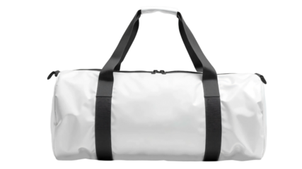White duffel bag isolated on transparent background