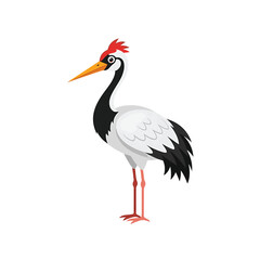 Fototapeta premium Crane cartoon character isolated on a white background