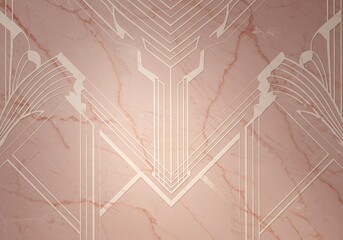 Elegant art deco design on pink marble for a stunning, sophisticated background or stylish invitation