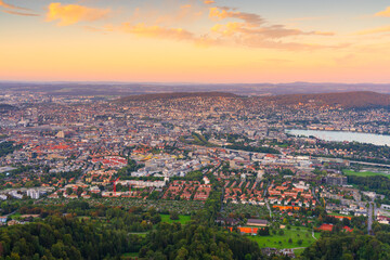 View of Zurich, Switzerland from the Top of Zurich