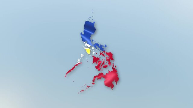 Philippines country Flag Hoisting and Zoom to reveal the Country Border Map with Waving Flag Intro which is useful for news, political events, sports intros and presentation.