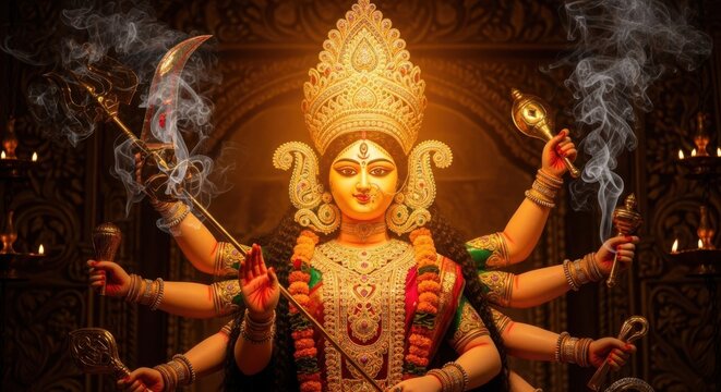 Glorious Goddess Durga Embodiment of Divine Feminine Power and Protection
