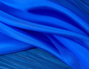 Closeup of vibrant blue fabric