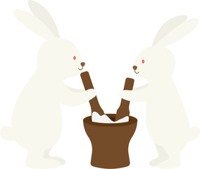 Moon Bunny Under the Full Moon – Illustration of Korean Chuseok and Harvest Festival