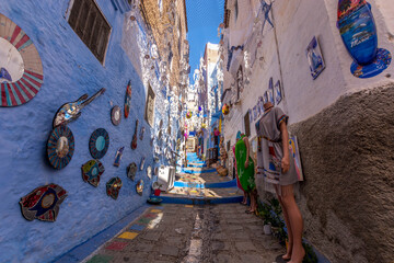 Chefchaouen, Morocco - October 5 2024 : Tour in Chefchaouen city, Morocco 