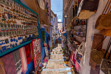 Street in Chefchaouen city, Morocco 