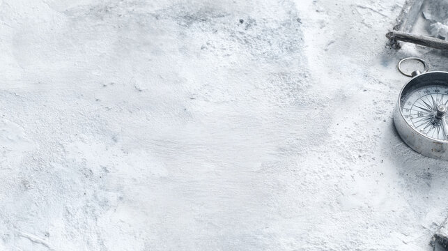 Compass on snowy surface evokes sense of adventure and survival guide essentials