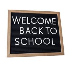 Creative welcome back to school board on a clean white background, perfect for classroom or home decoration