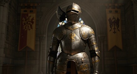 medieval knight with armour