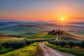 capture magical essence of italy warm sunsets over rolling hills of tuscany