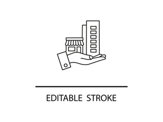 Securely hold business growth with a supportive hand, symbolizing investment and development.