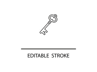 Unlock your potential with this elegant, vintage key icon representing access, secrets, and opportunities for business success.