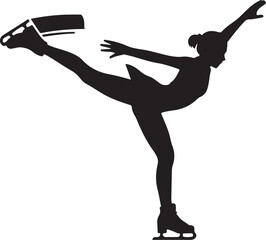 Elegant figure skater performs gracefully on ice