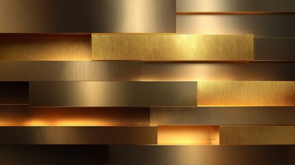 layered brushed gold panels with cinematic light and soft gradient background