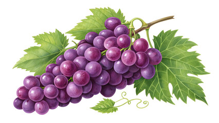 Fototapeta premium Bunch of ripe red grapes hanging on a vine in a vineyard