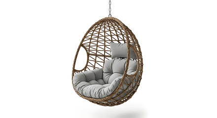 Fototapeta premium a hanging egg chair with a soft cushion