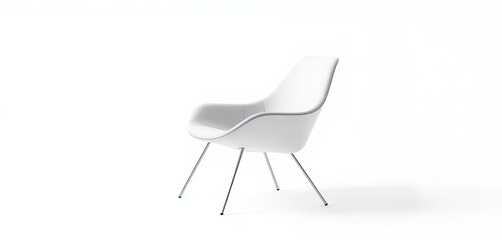 Sleek, minimalist chair isolated on pure white ,  plastic,  texture