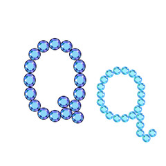 English letter (uppercase and lowercase) from luxury gemstone alphabet isolated on white background