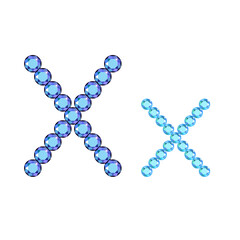 English letter (uppercase and lowercase) from luxury gemstone alphabet isolated on white background