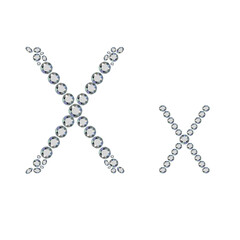 English letter (uppercase and lowercase) from luxury gemstone alphabet isolated on white background