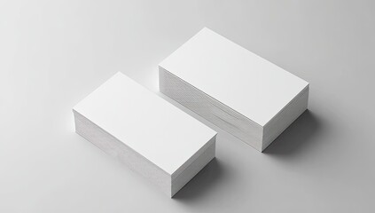 Two stacks of blank business cards