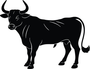  bull vector illustration with horn and power symbol