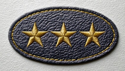 Dark navy leather patch with gold stars