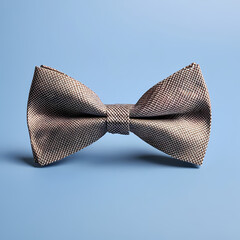 brown checkered bow tie isolated  