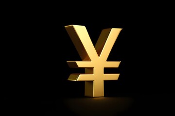 Obraz premium Golden yen symbol japanese currency finance investment wealth economy asia japan money