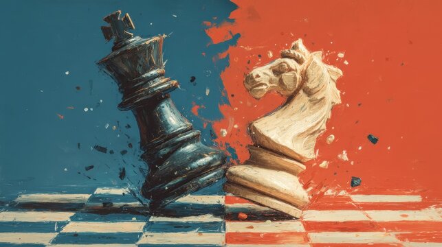 Chessboard showdown reveals maturity gap as one player uses logic while the other erupts in frustration and flips the board