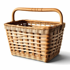wicker basket isolated on white