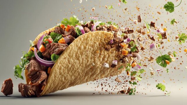  Exploding Taco with Fresh Ingredients