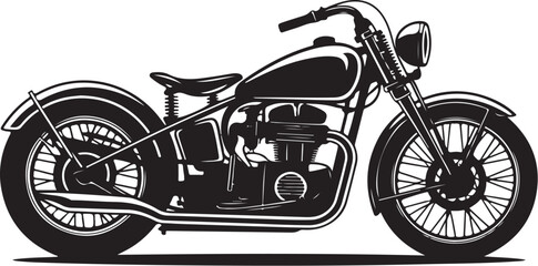 Obraz premium Classic vintage motorcycle silhouette for design and branding needs