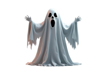 Spooky Halloween ghost isolated for festive haunted decoration display