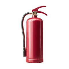 Fototapeta premium Red Fire Extinguisher with Black Hose and Metal Gauge fire safety emergency, Isolated On White, Png Transparent, Cut Out
