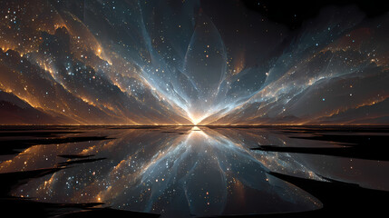 Cosmic strings of light weaving through multidimensional space, forming perfect geometric entanglement patterns.