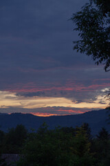 sunset in the mountains