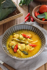 Ayam garang asem. Chicken with sour and spicy soup. perfect for recipe, article, or any commercial purposes.